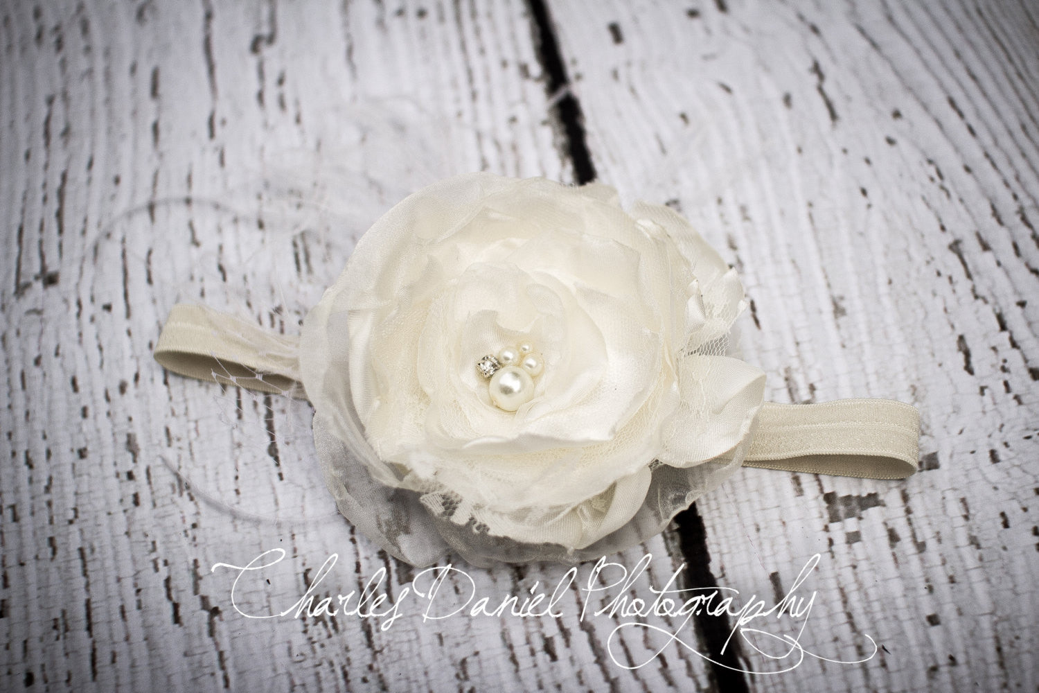 Ophelia Handsinged Satin and lace Hair Flower
