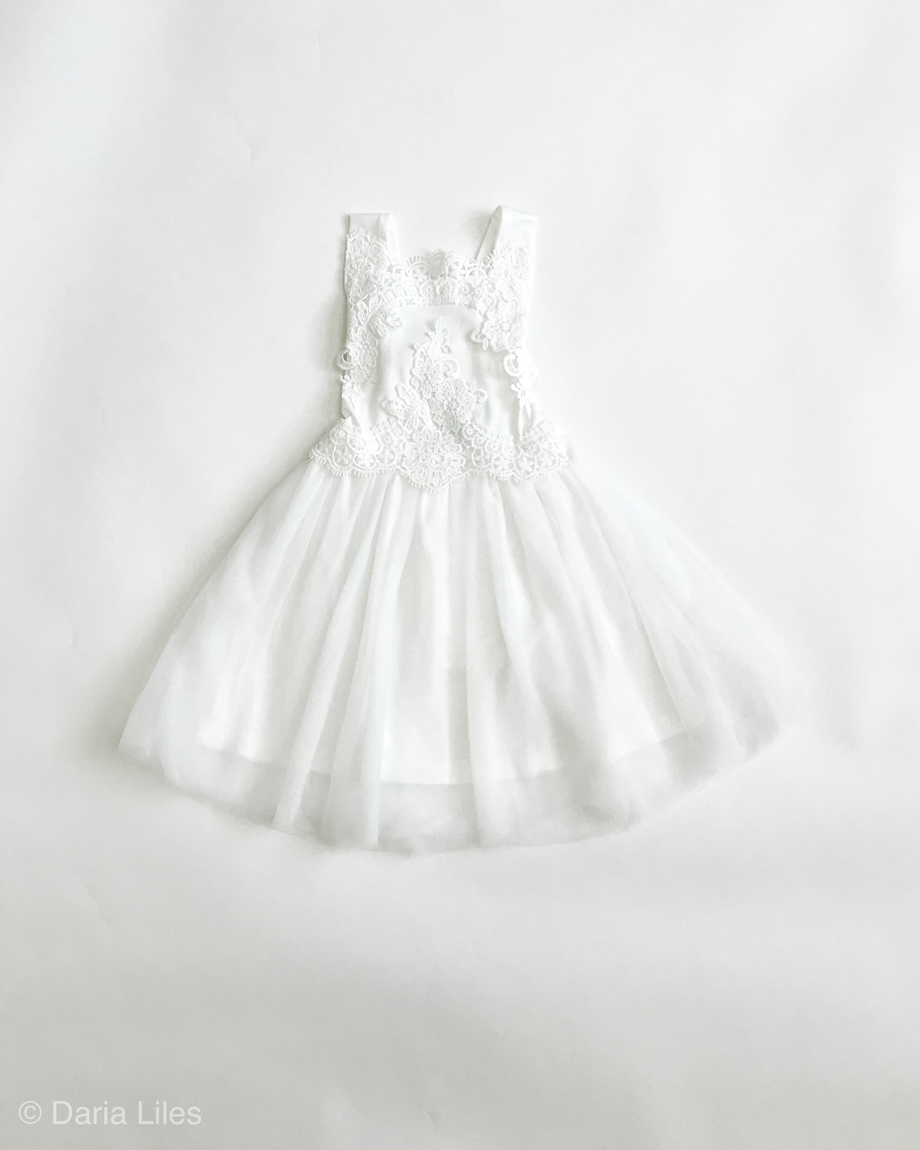 Evangeline Flower Girl Dress in White
