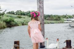 Charlotte Pink Lace Flower Girl Dress