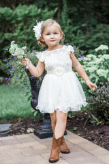 Charlotte Ivory Lace Flower Girl Dress