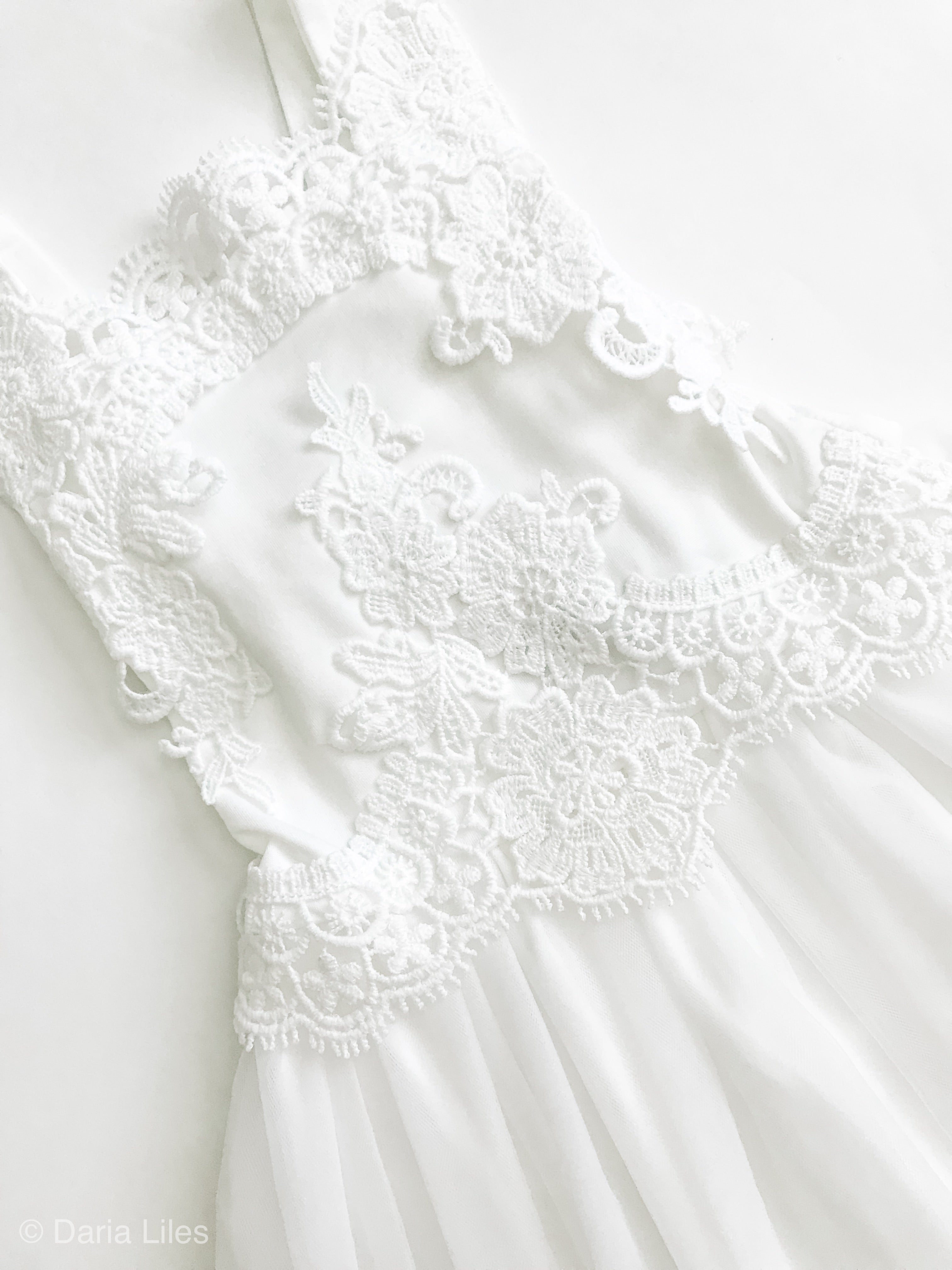 Evangeline Flower Girl Dress in White